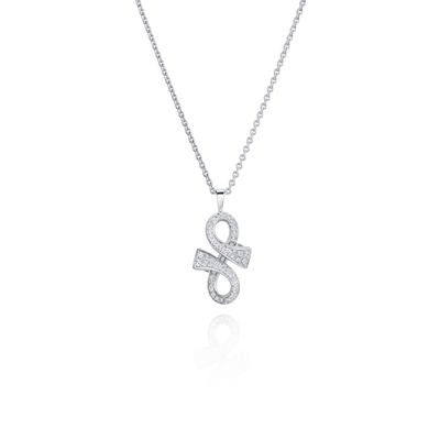 Diamond Set White Gold Infinity Pendant