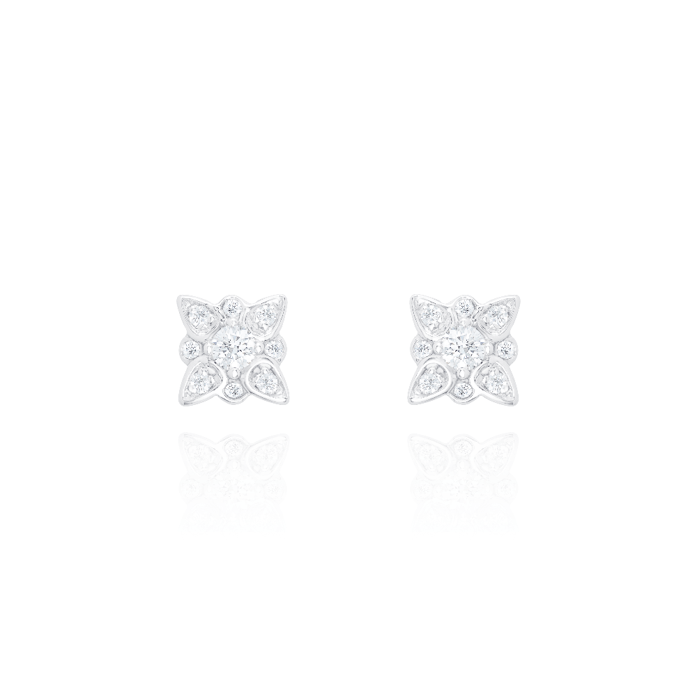 Diamond Flower Earrings