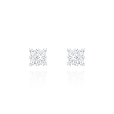 Diamond Flower Earrings