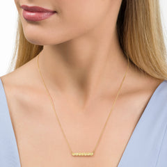Seven Stone Yellow Diamond 18ct Gold Bar Pendant