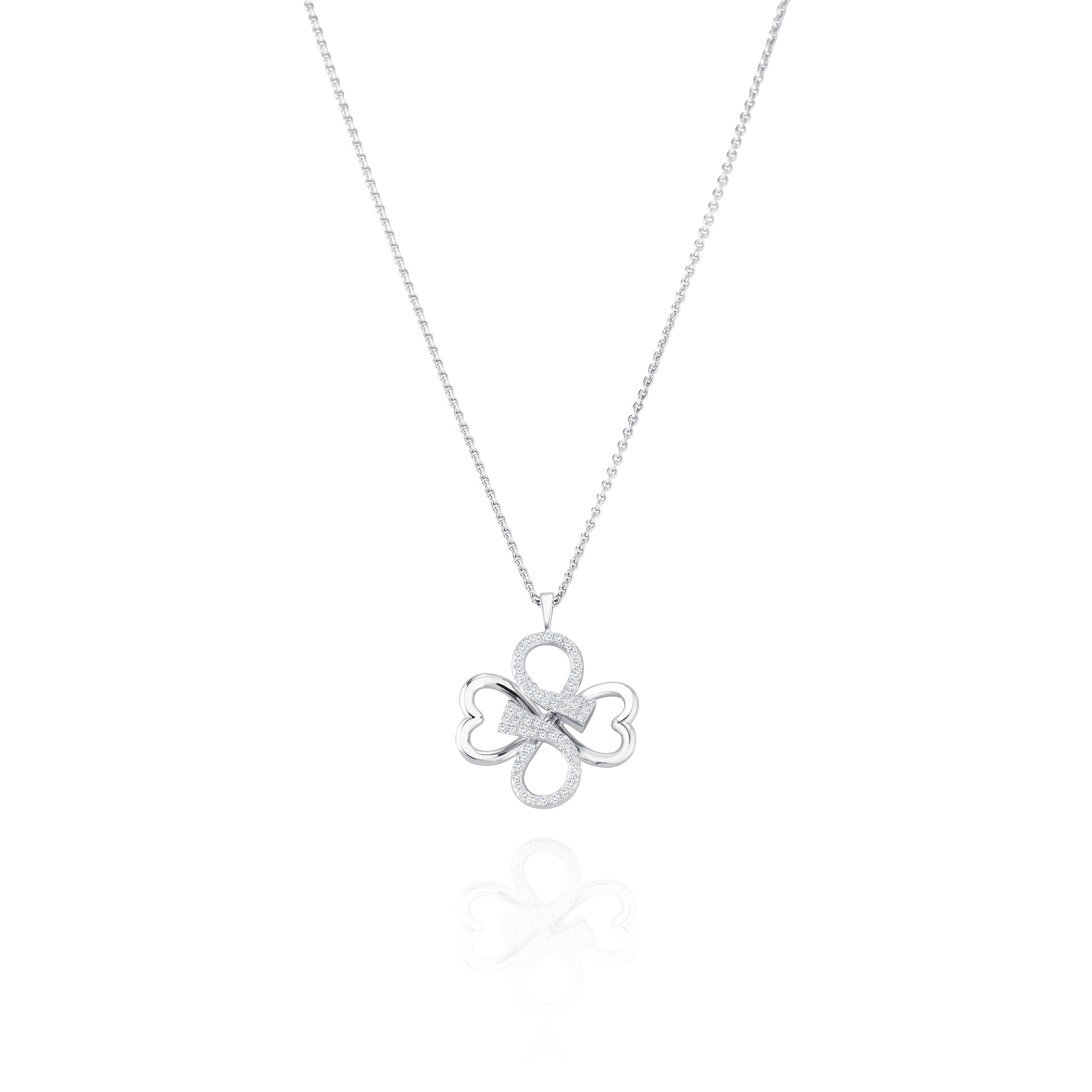 Infinity Collection Diamond Set Hearts Pendant