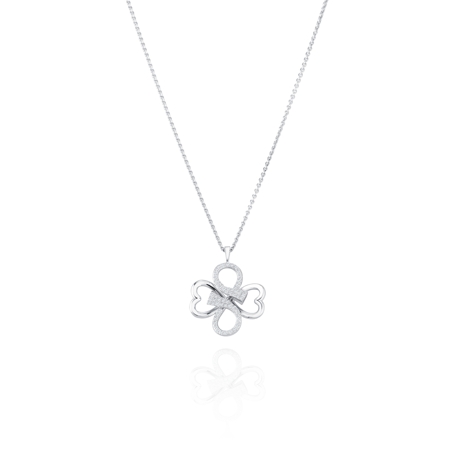 Infinity Collection Diamond Set Hearts Pendant