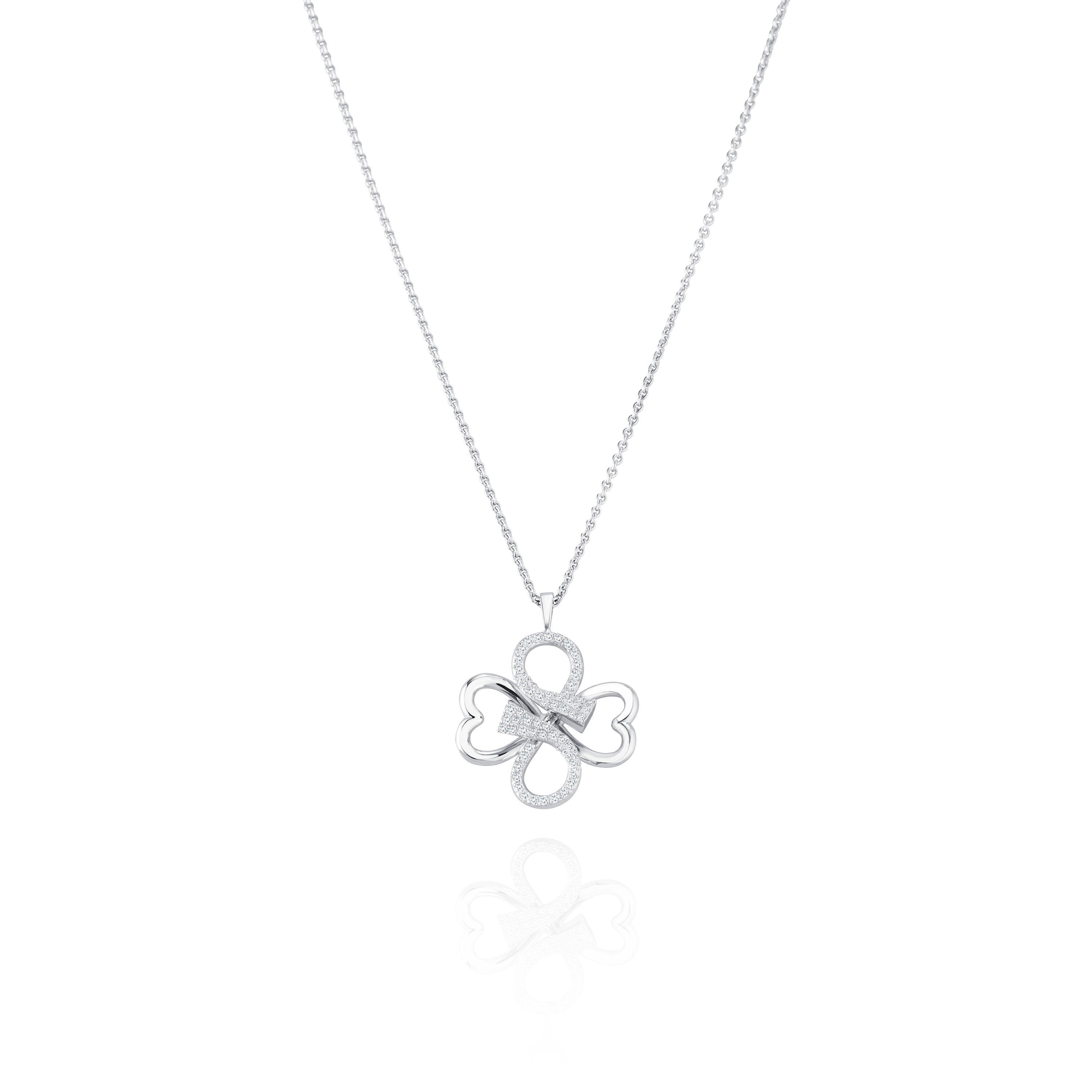 Infinity Collection Diamond Set Hearts Pendant