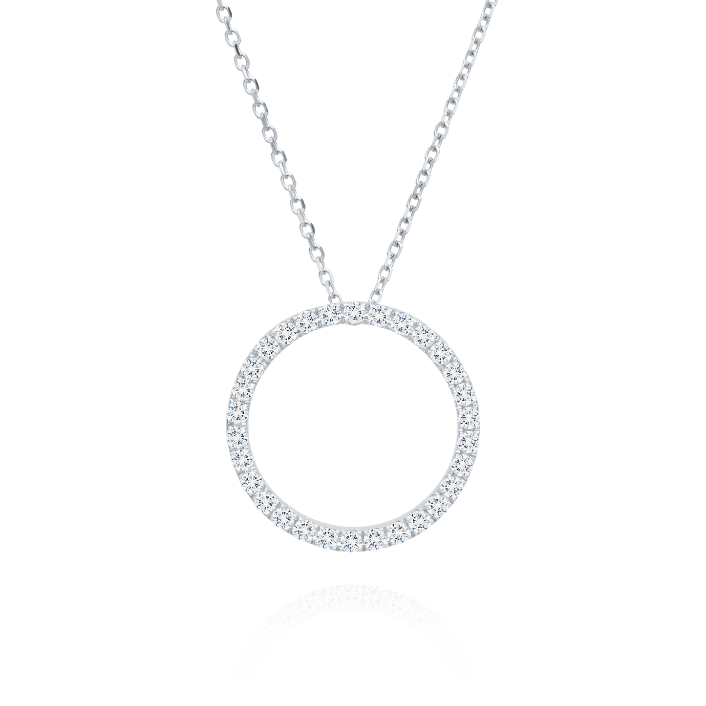 18ct White Gold Diamond Halo Pendant