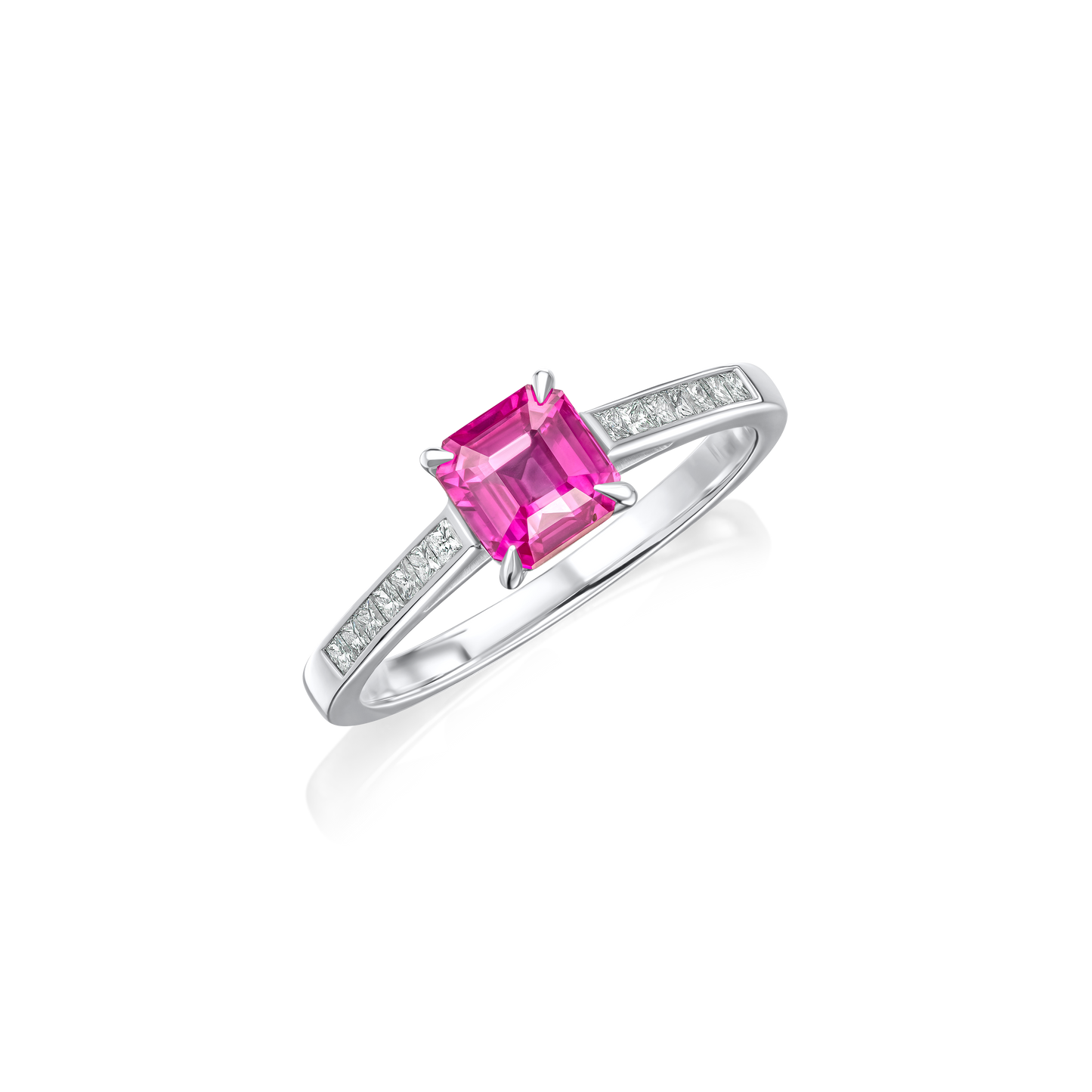 1.17cts Pink Sapphire and Diamond Ring