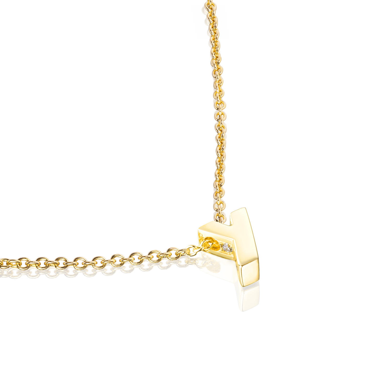 18ct Yellow Gold Initial Pendant with Diamond Set Accents