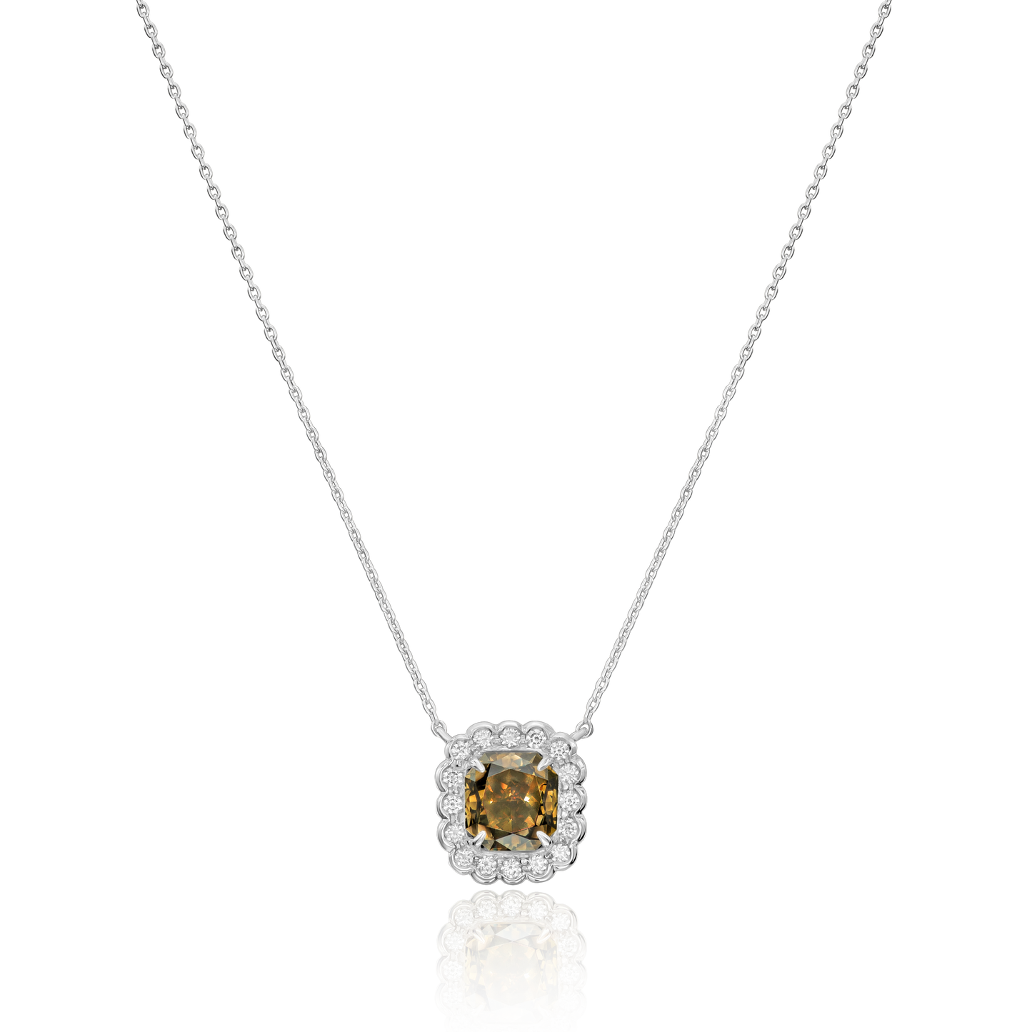 1.62cts Natural Fancy Green Diamond Pendant