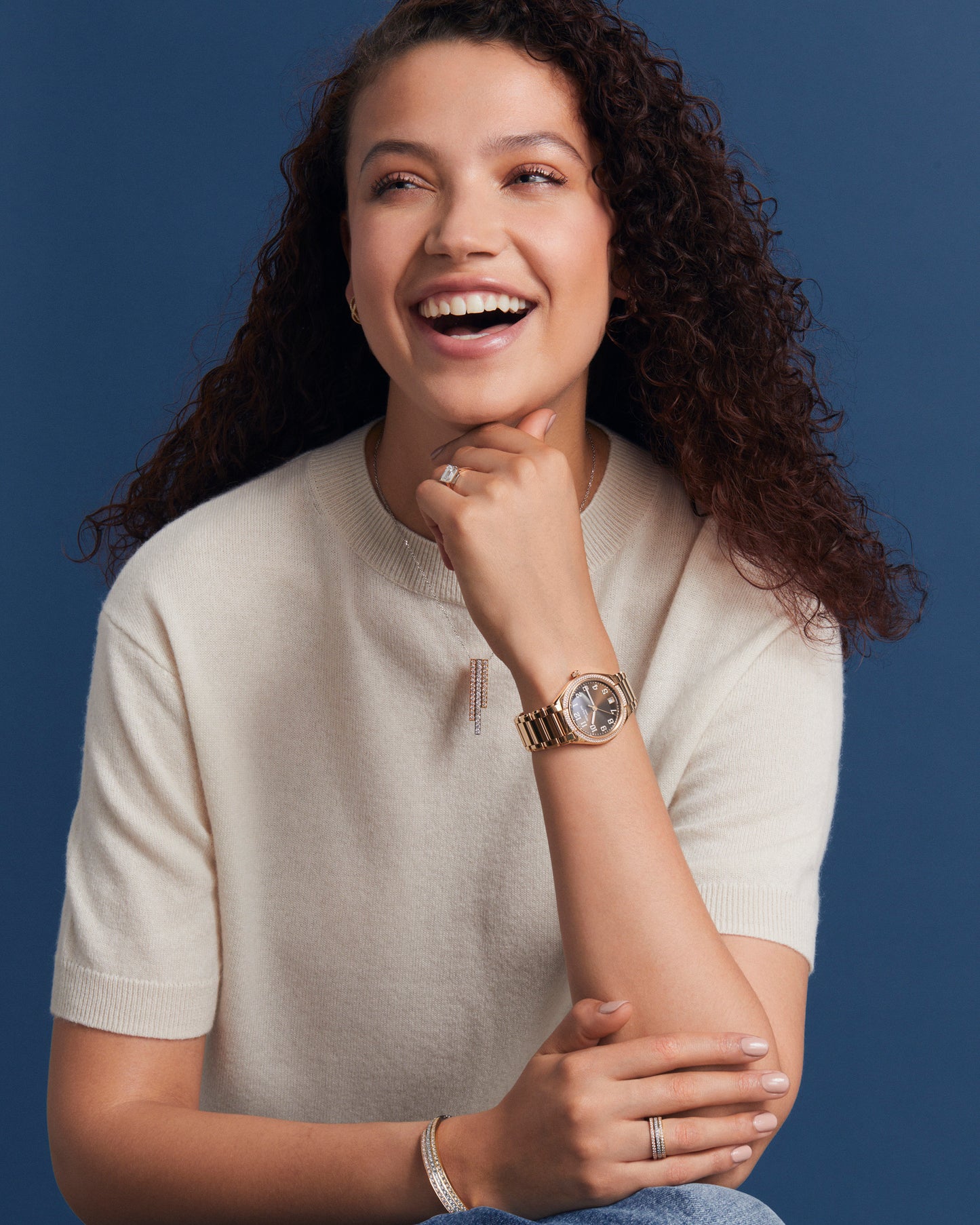 Skyline Collection Tri-Colour Diamond Set Pendant