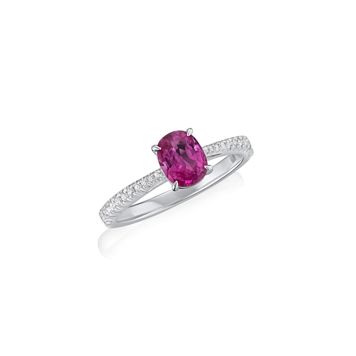 1.10cts Pink Sapphire and Diamond Ring