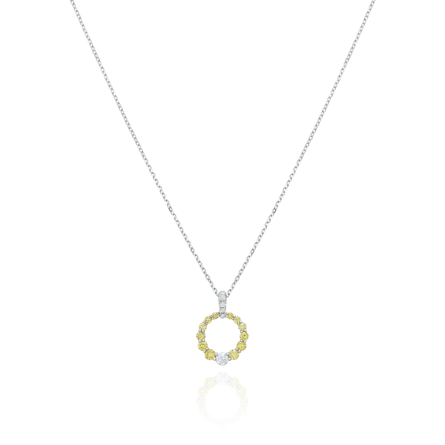 Yellow Diamond Circle Pendant