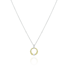 Yellow Diamond Circle Pendant