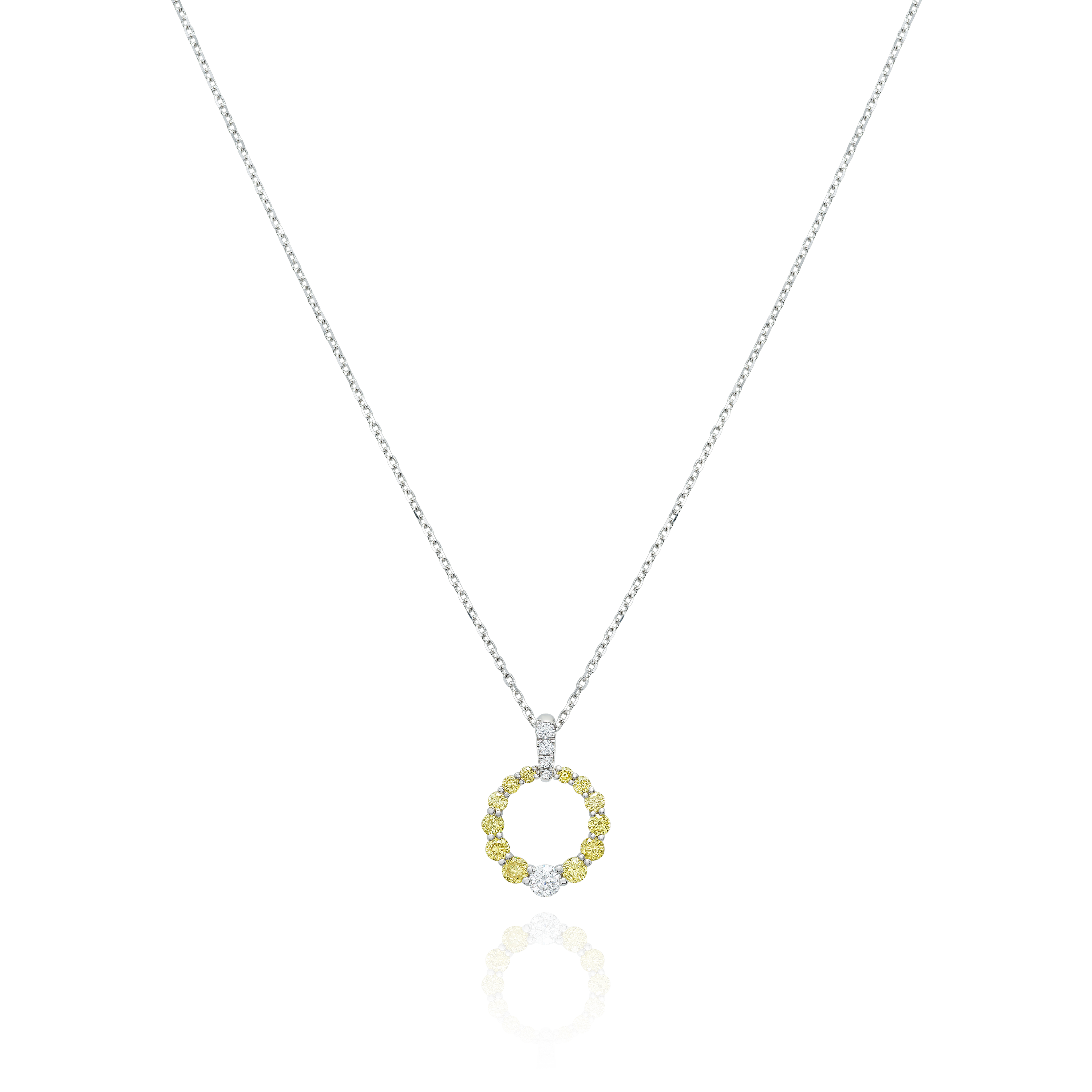 Yellow Diamond Circle Pendant