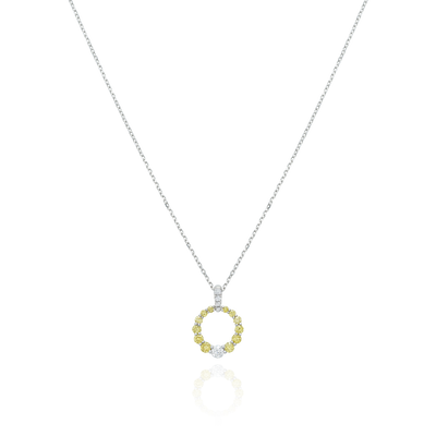 Yellow Diamond Circle Pendant