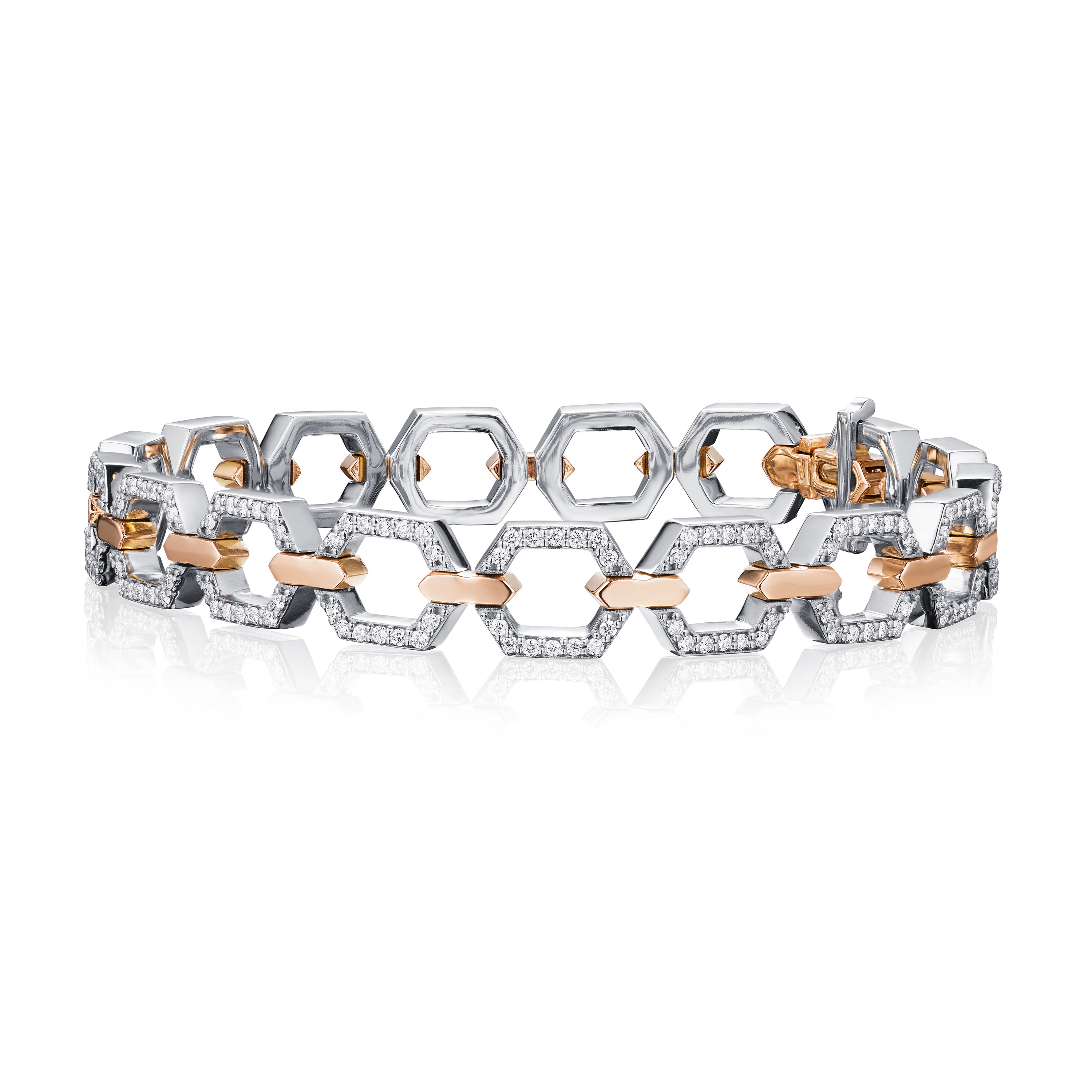 Nectar Collection Diamond Set Platinum and 18ct Rose Gold Bracelet