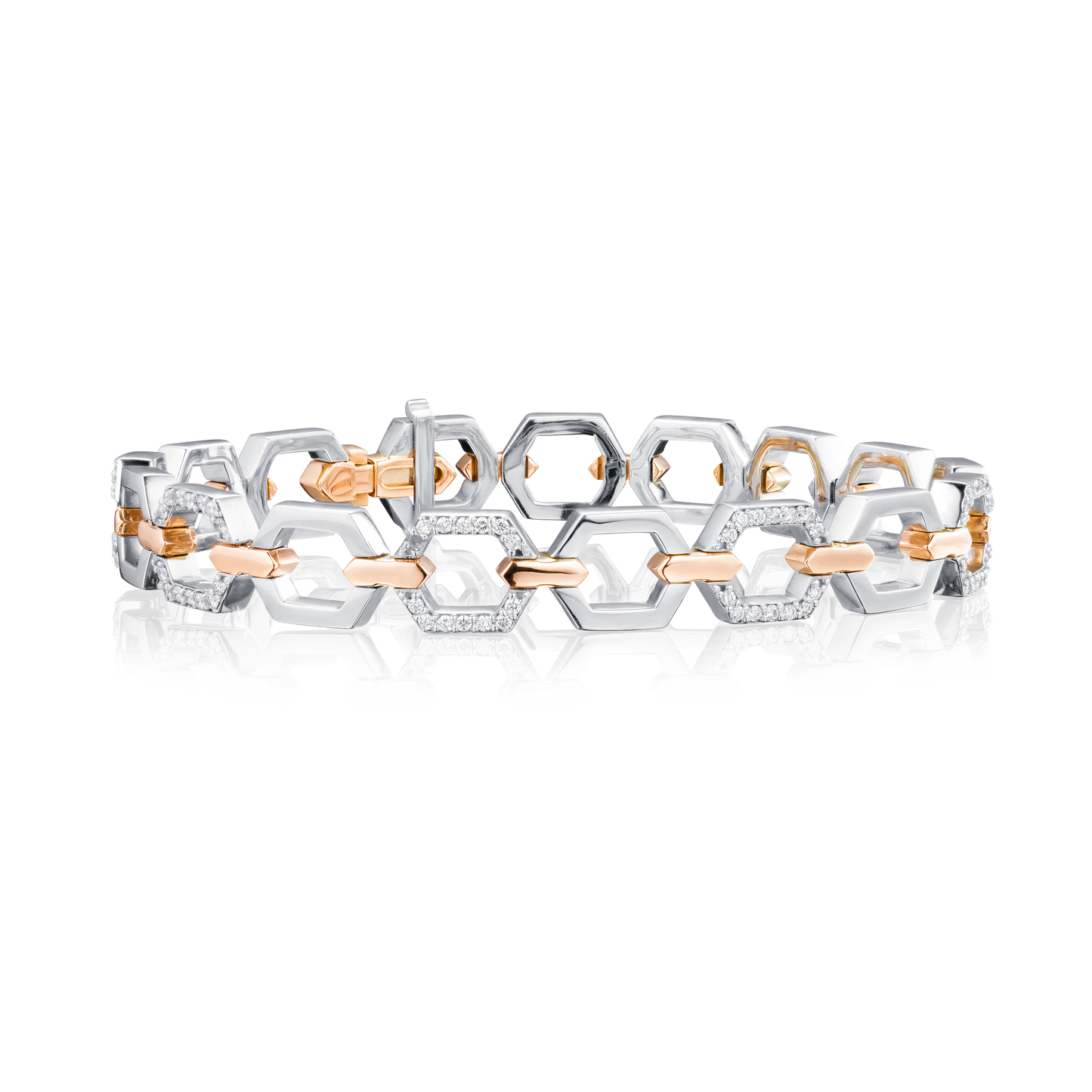 Nectar Collection Diamond Set Platinum and 18ct Rose Gold Bracelet