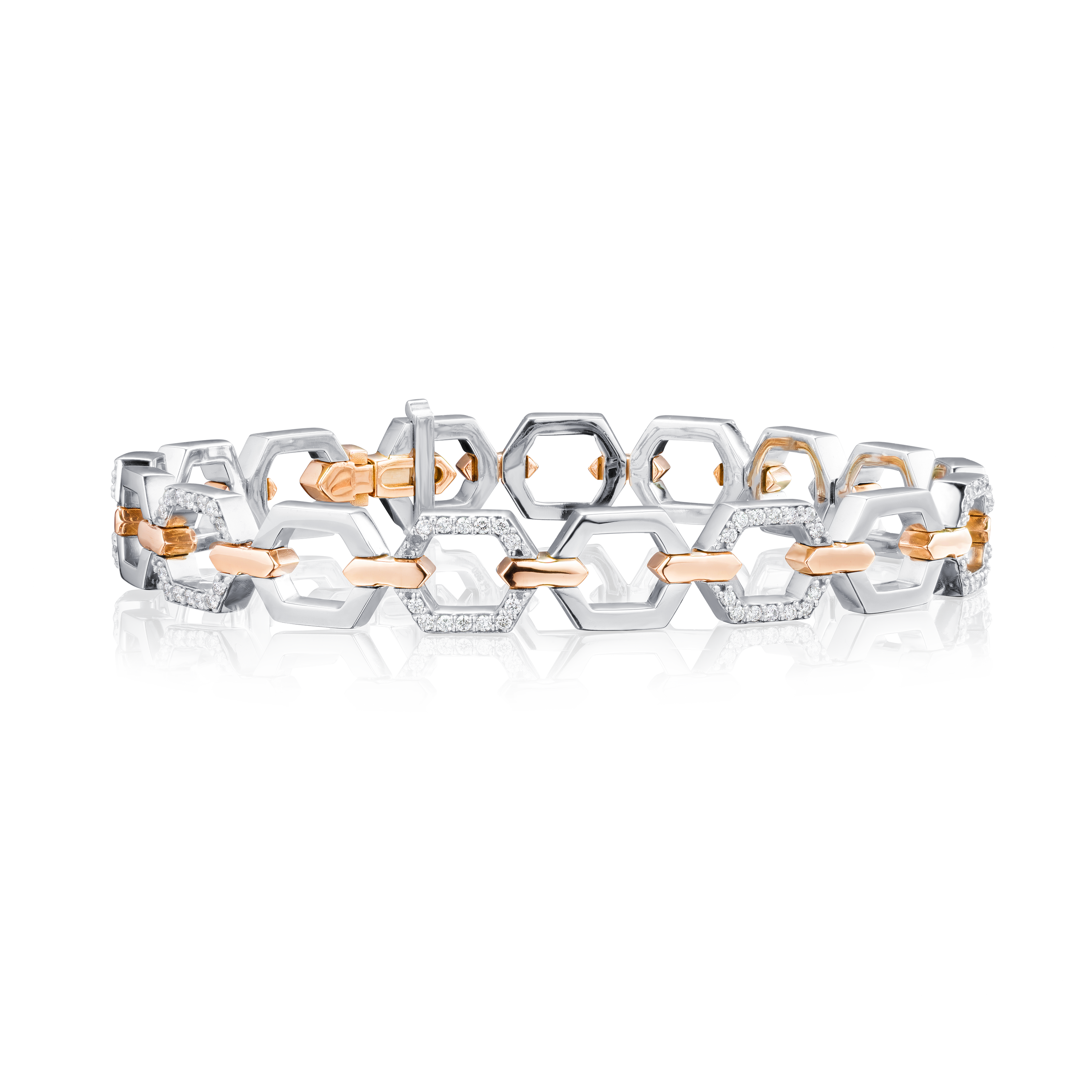 Nectar Collection Diamond Set Platinum and 18ct Rose Gold Bracelet