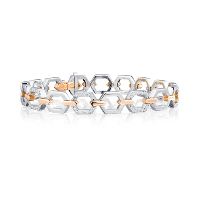 Nectar Collection Diamond Set Platinum and 18ct Rose Gold Bracelet