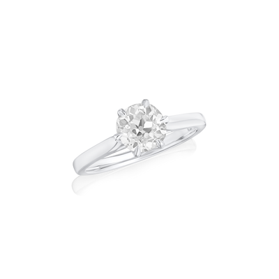 1.42cts Old Mine Brilliant-Cut Diamond Engagement Ring