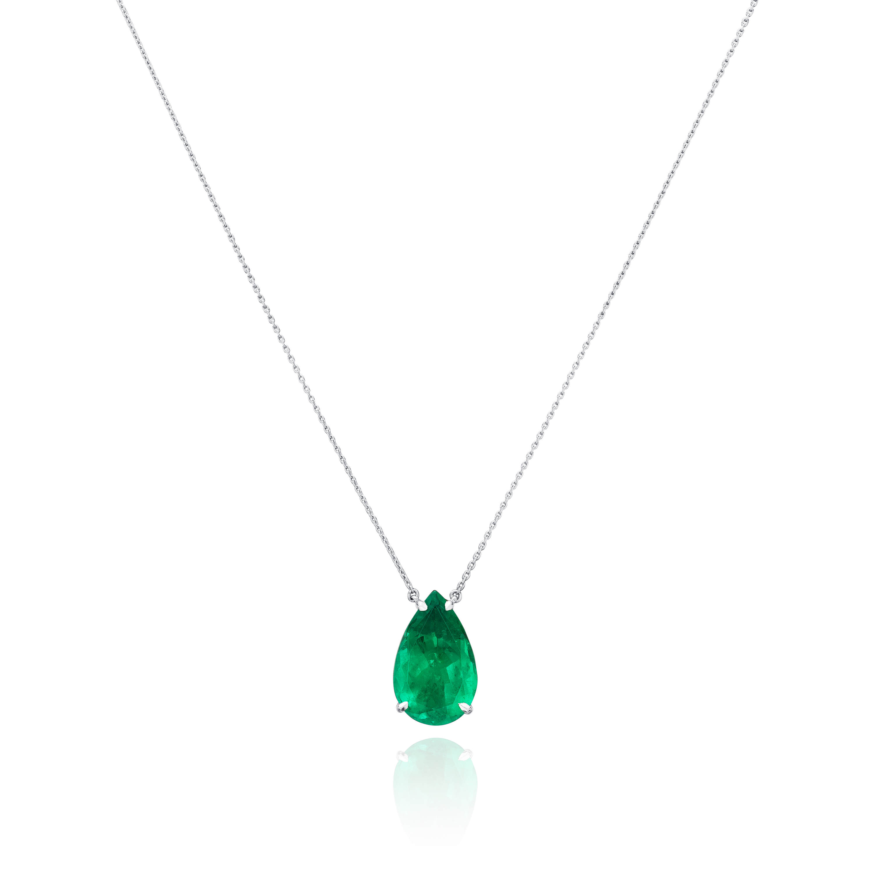 6.07cts Pear-Shape Natural Emerald Pendant