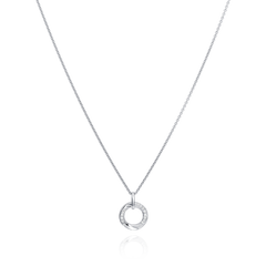 18ct White Gold Circle Pendant Set With Diamonds
