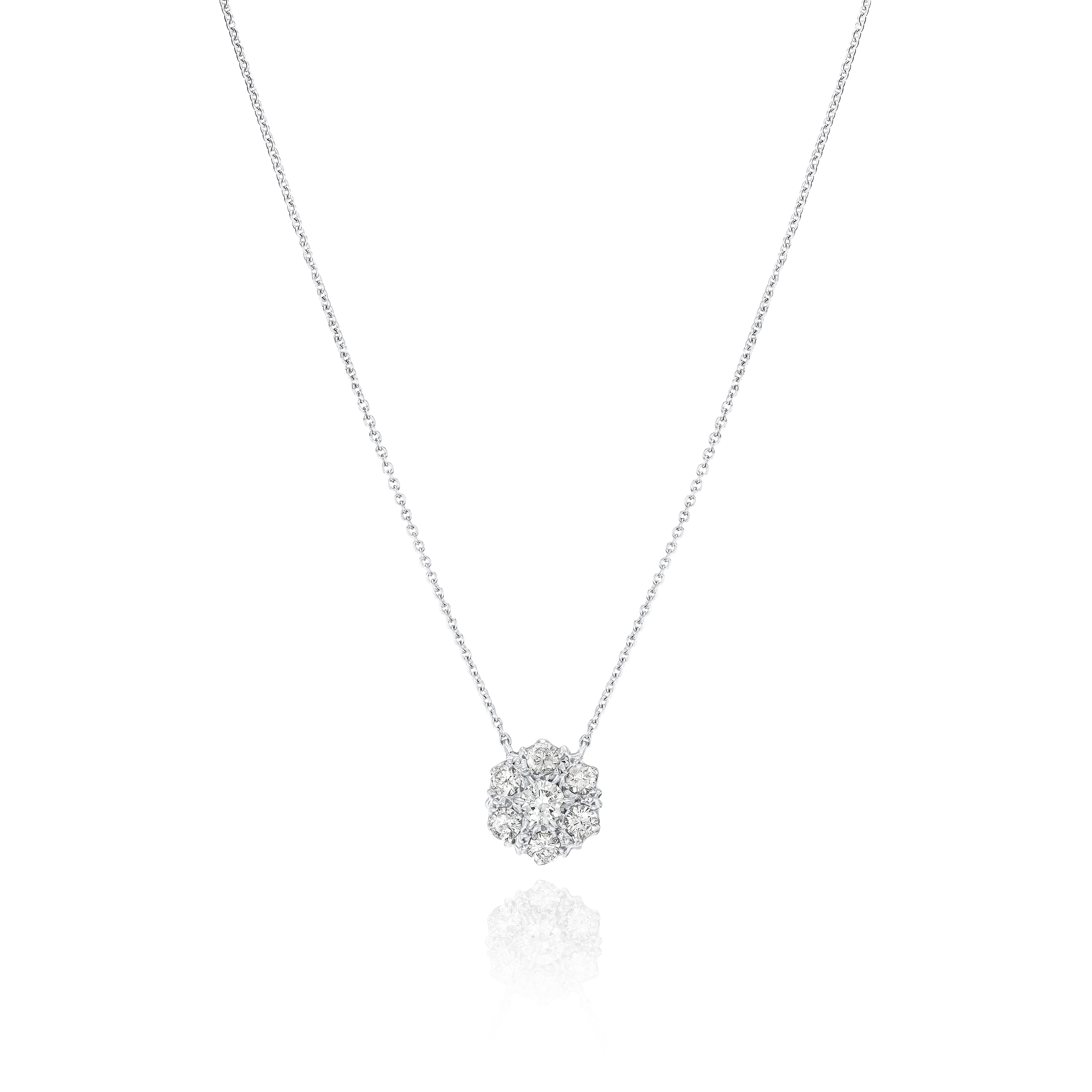 1.00cts Seven Stone Diamond Cluster Pendant