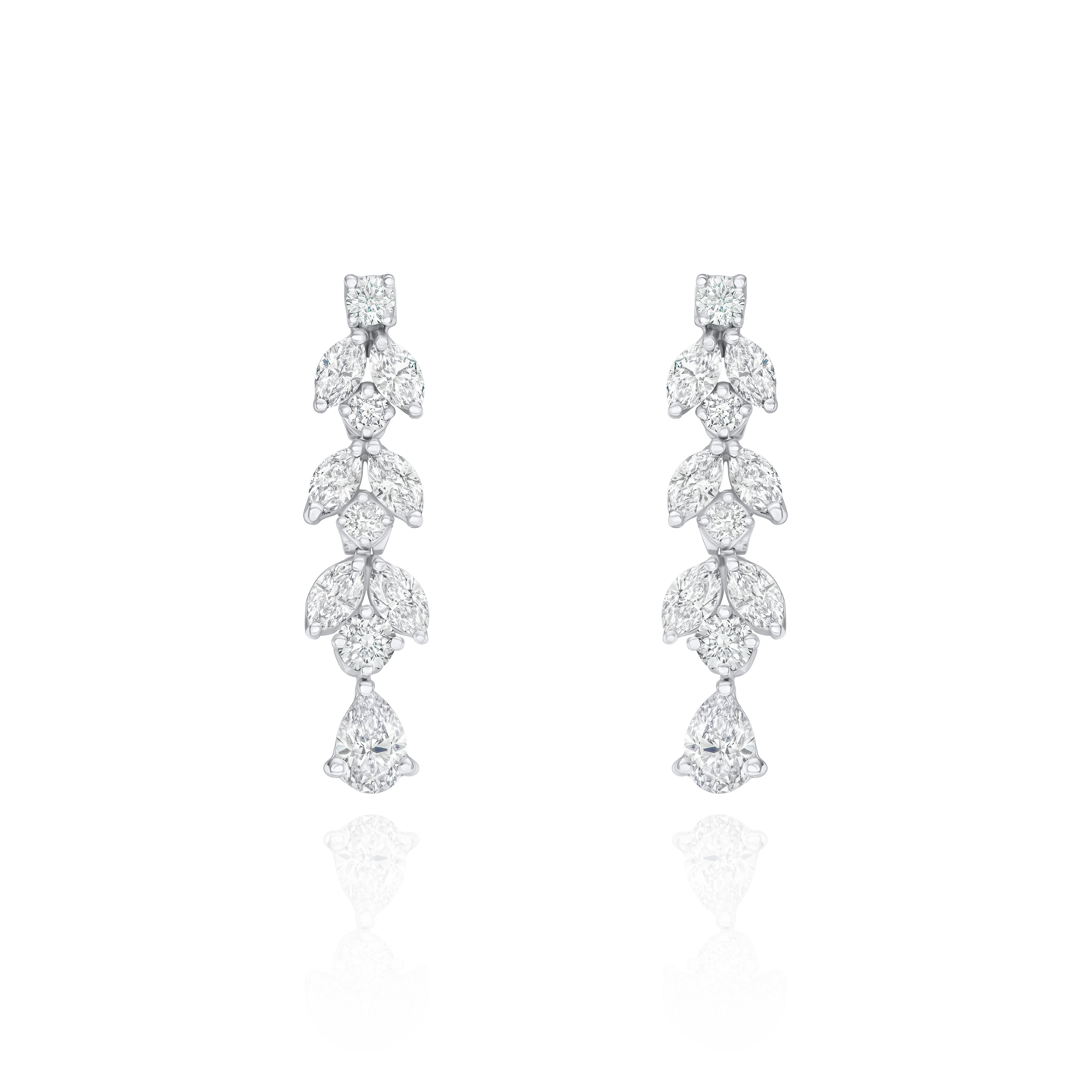 2.50cts Diamond Drop Platinum Earrings
