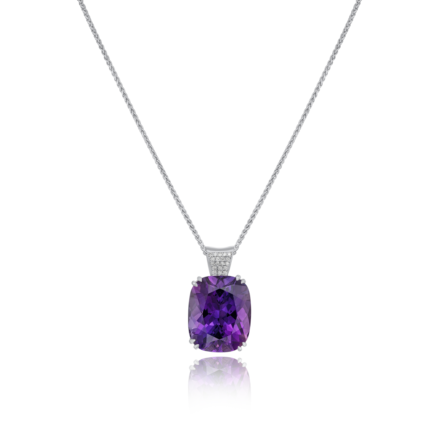 18.38cts Amethyst and Diamond Pendant