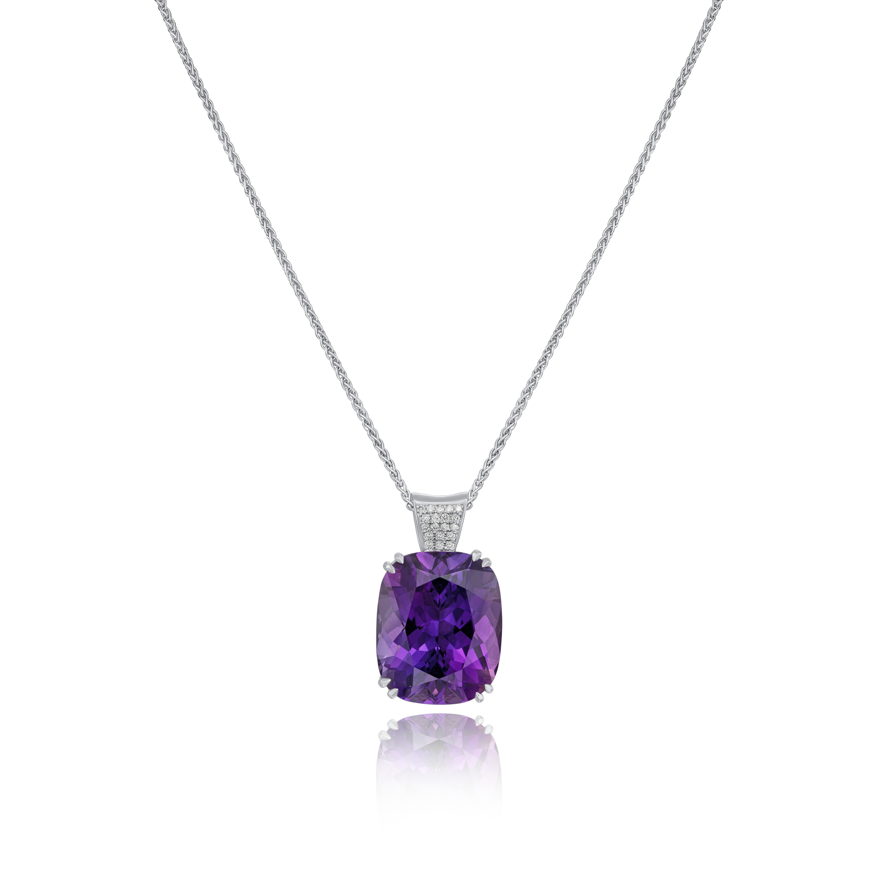 18.38cts Amethyst and Diamond Pendant
