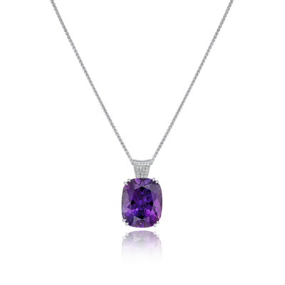 18.38cts Amethyst and Diamond Pendant