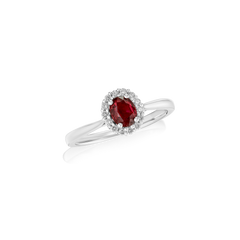 Ruby and Diamond Cluster Ring