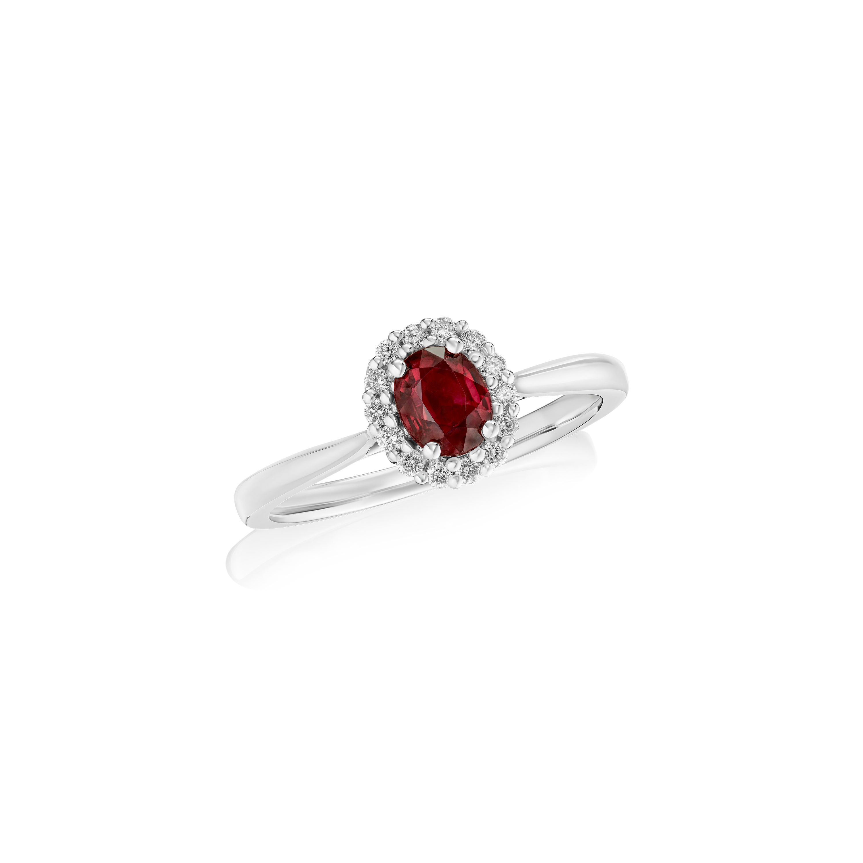 Ruby and Diamond Cluster Ring