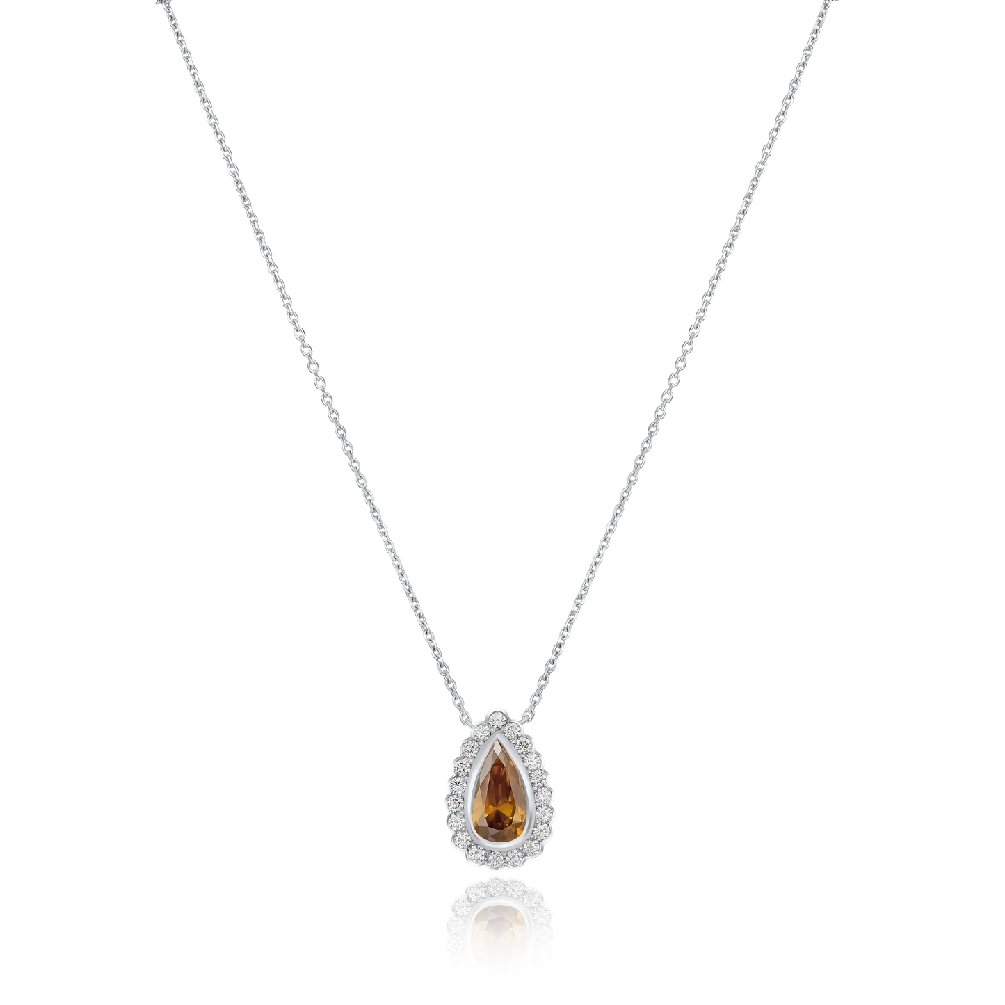 1.46cts Fancy Deep Diamond Cluster Pendant