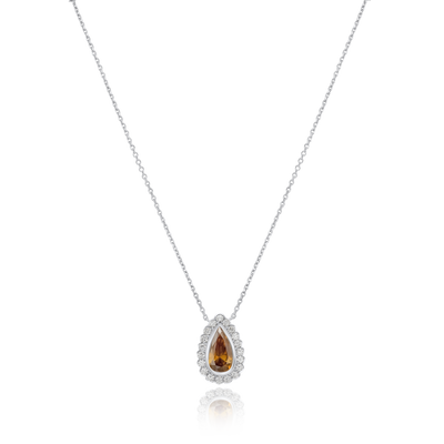 1.46cts Fancy Deep Diamond Cluster Pendant