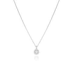0.53cts Diamond Set Halo Platinum Pendant