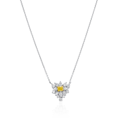 2.30cts White and Yellow Diamond Cluster Pendant