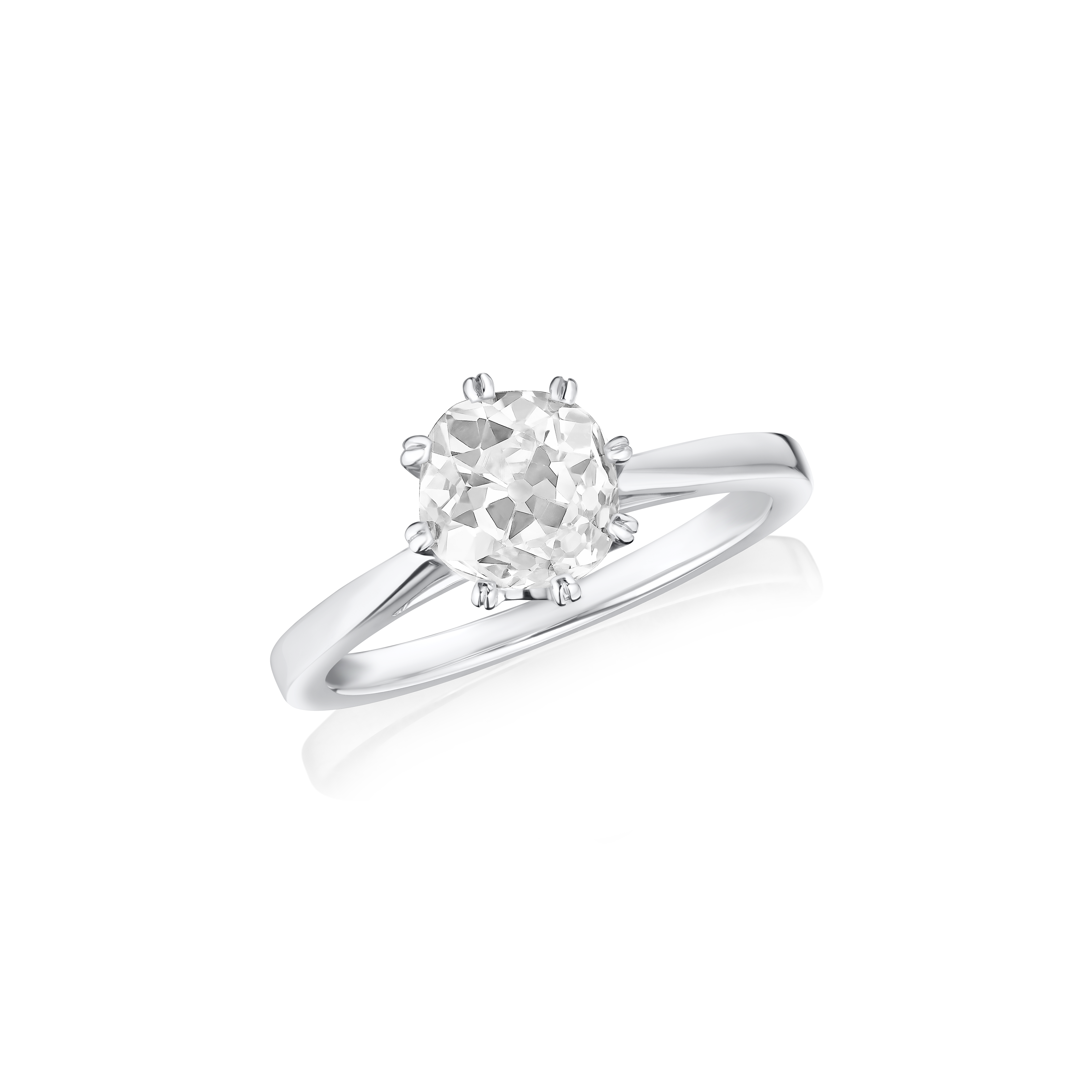 1.63cts Old-Cut Diamond Platinum Engagement Ring