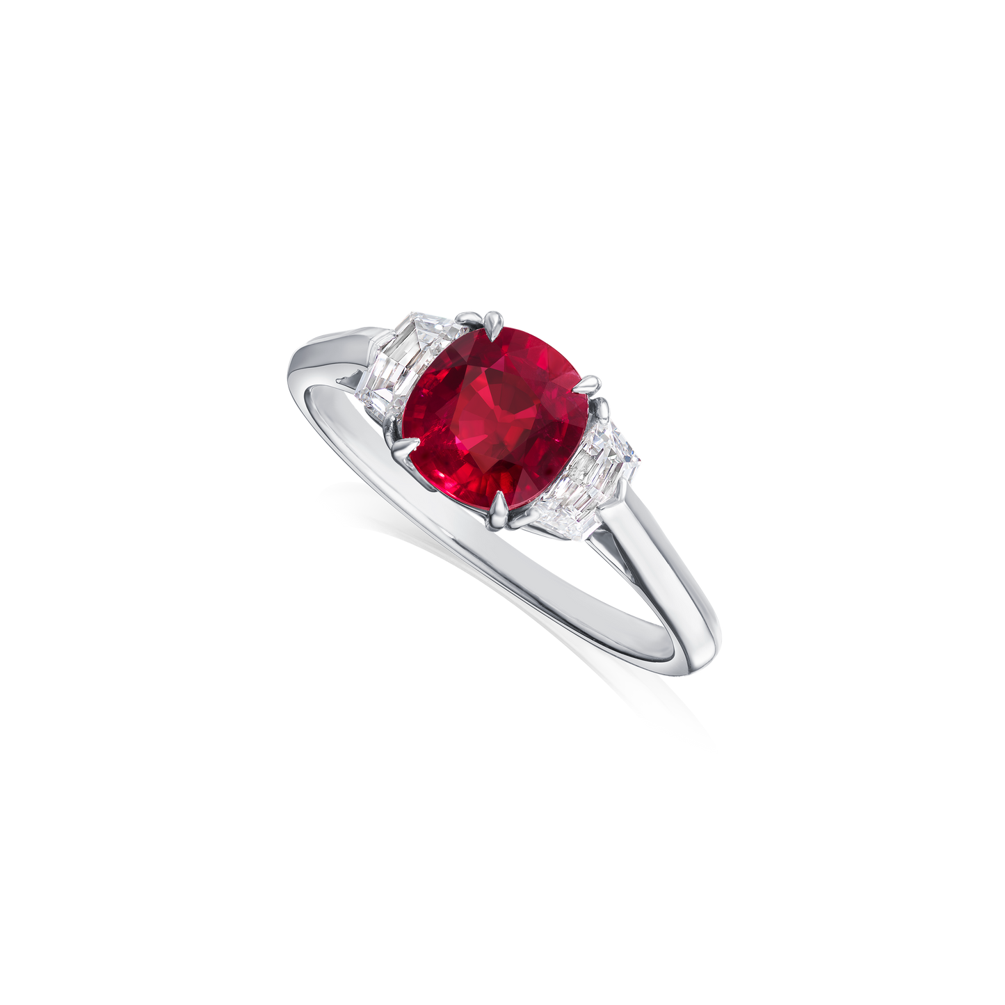 1.31cts Natural Pigeon Blood Ruby and Diamond Ring