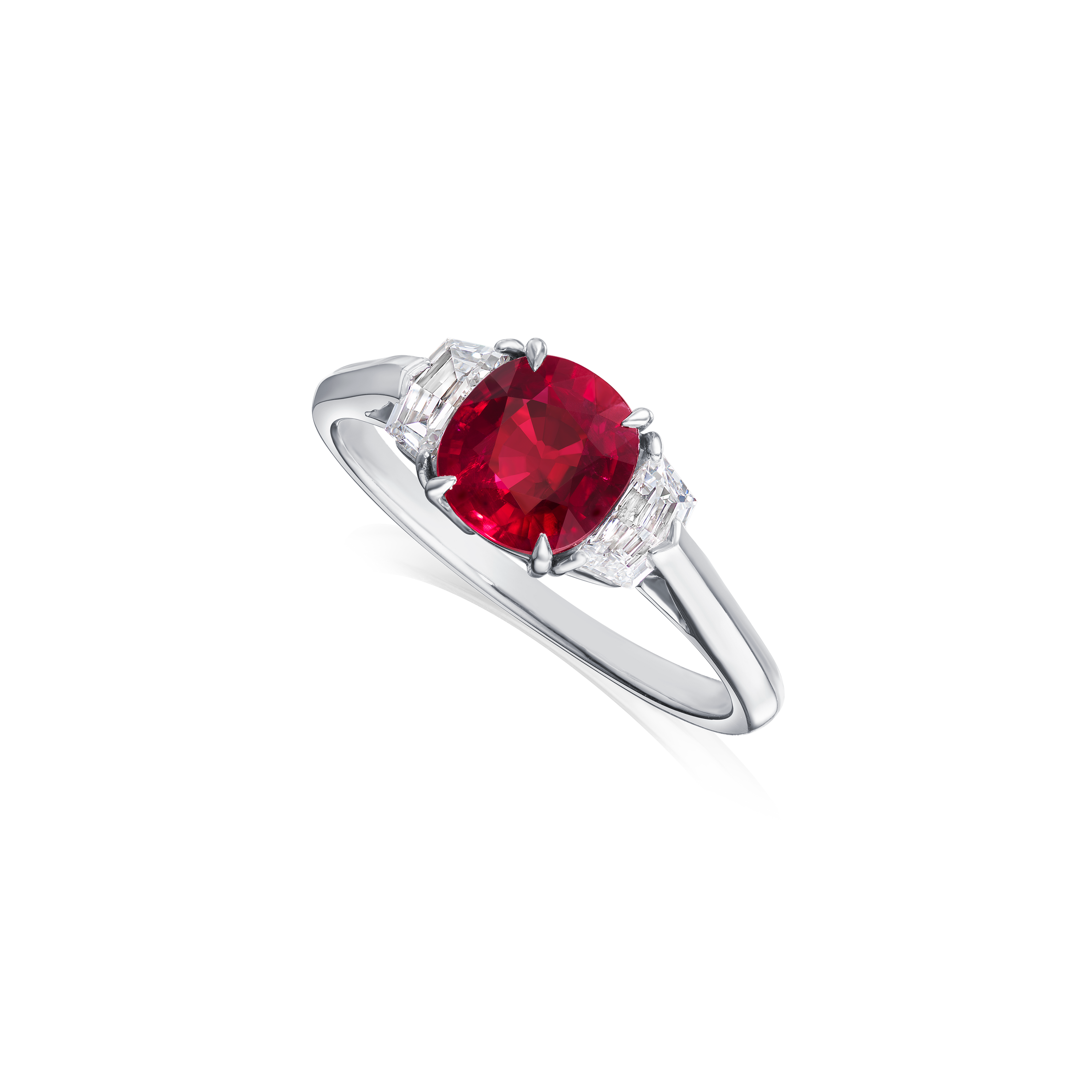 1.31cts Natural Pigeon Blood Ruby and Diamond Ring