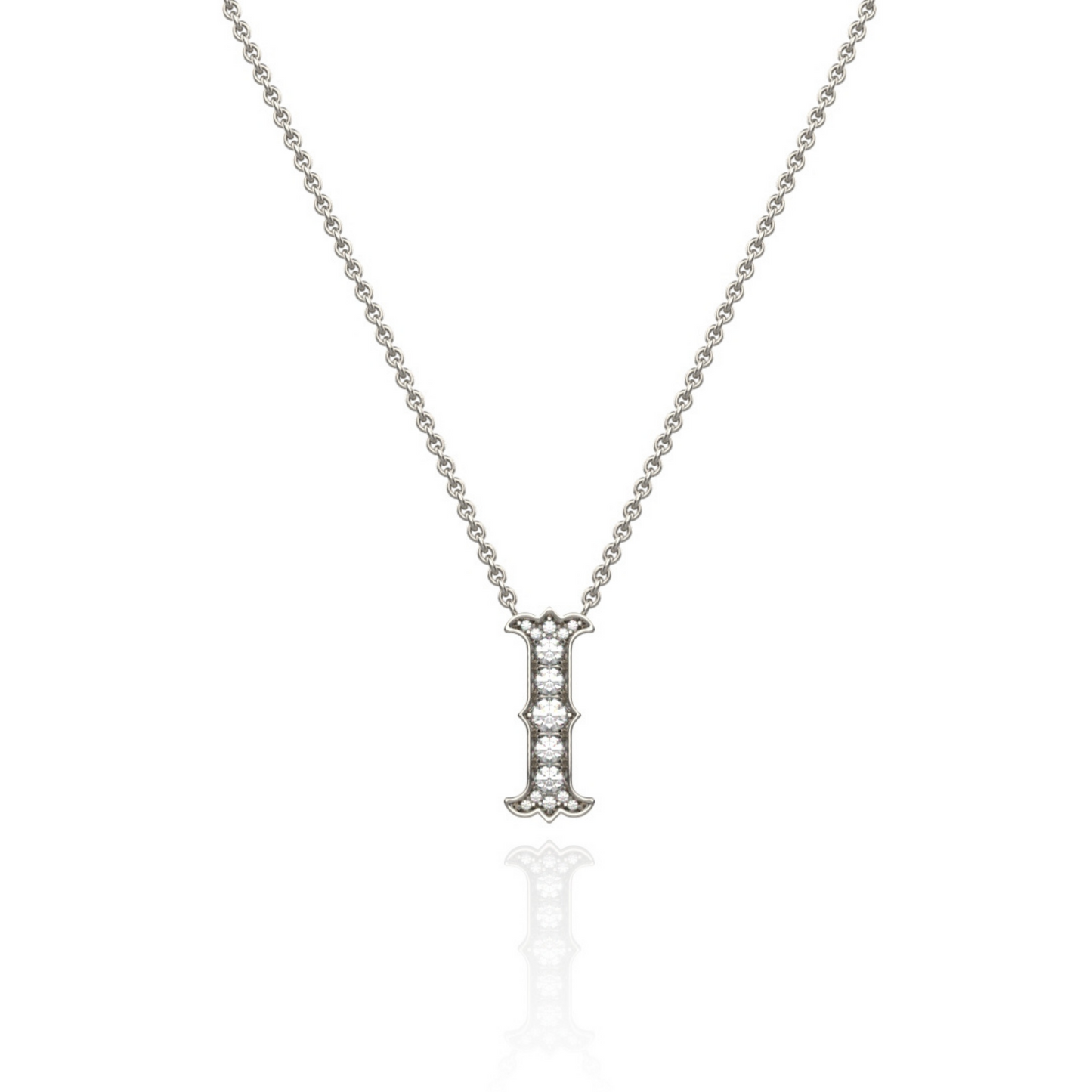 Platinum Diamond Set Initial Pendant