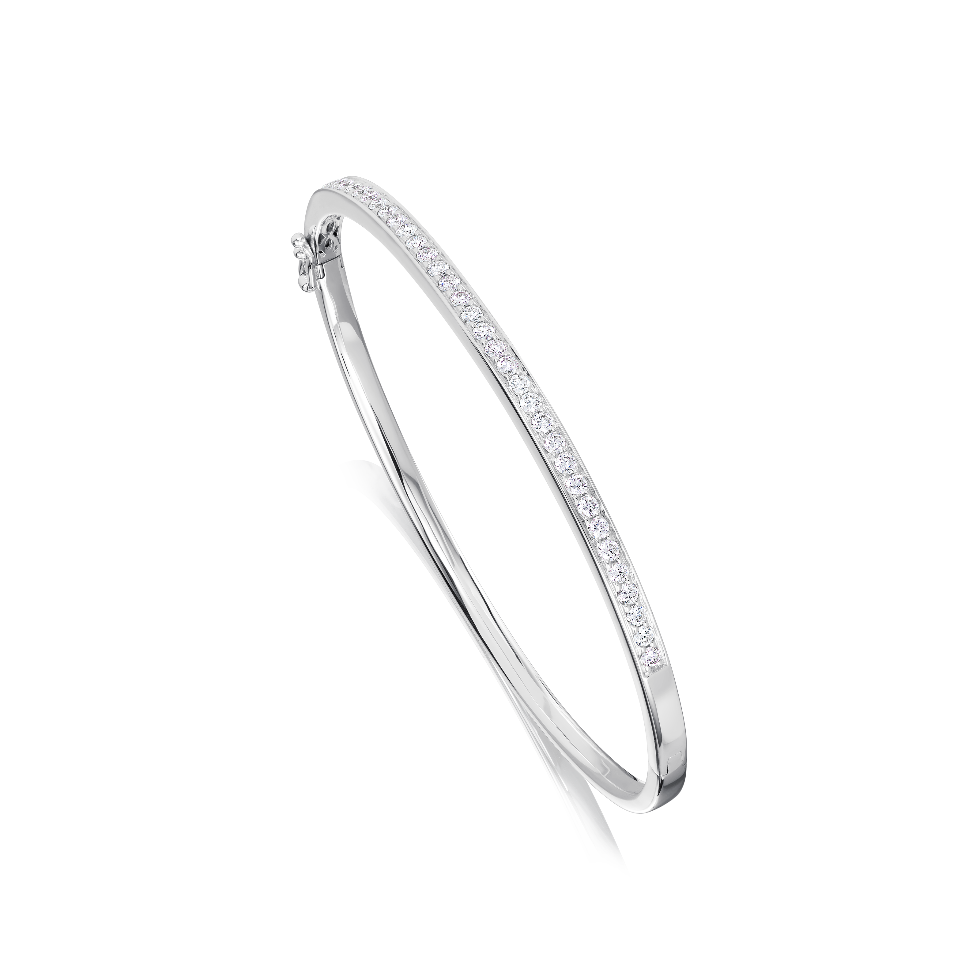 0.75ct Diamond Set Platinum Bangle