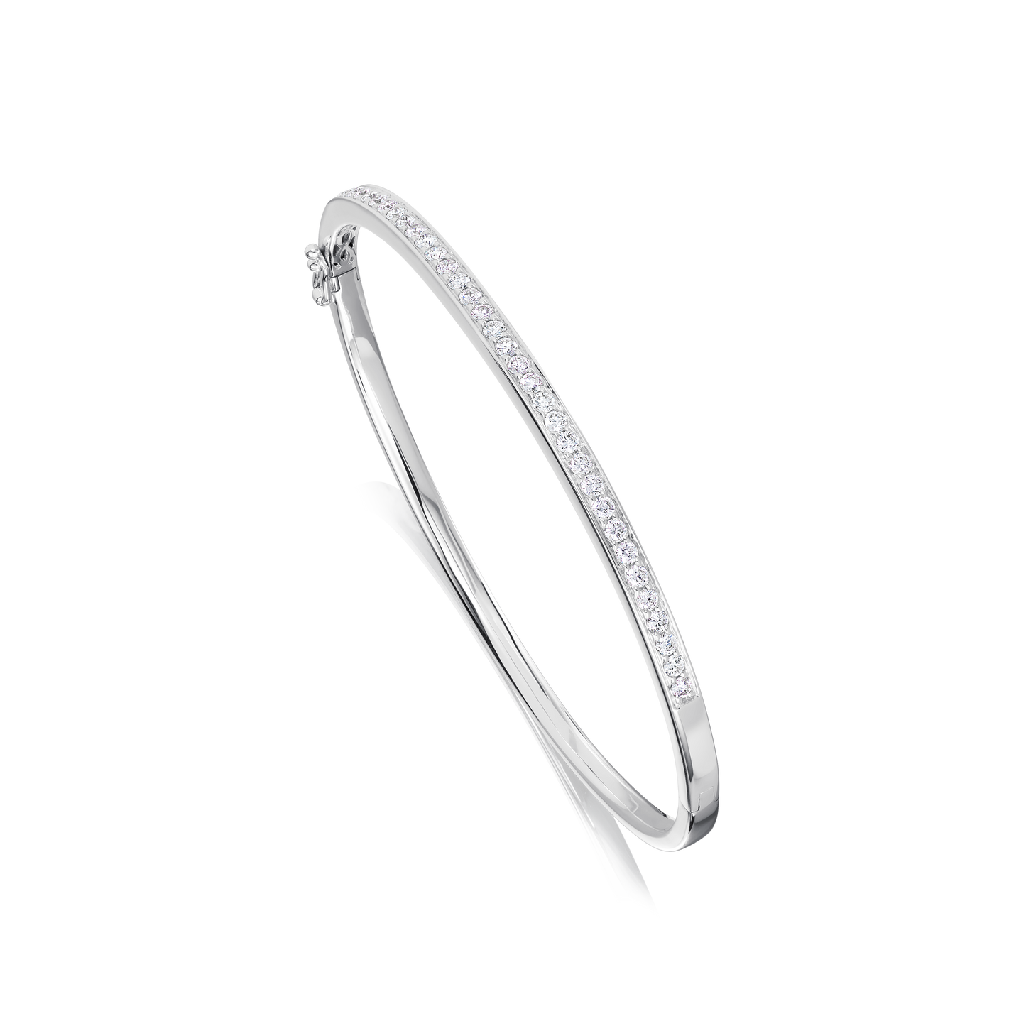 Skyline Platinum Diamond Set Bangle