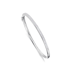 0.75ct Diamond Set Platinum Bangle