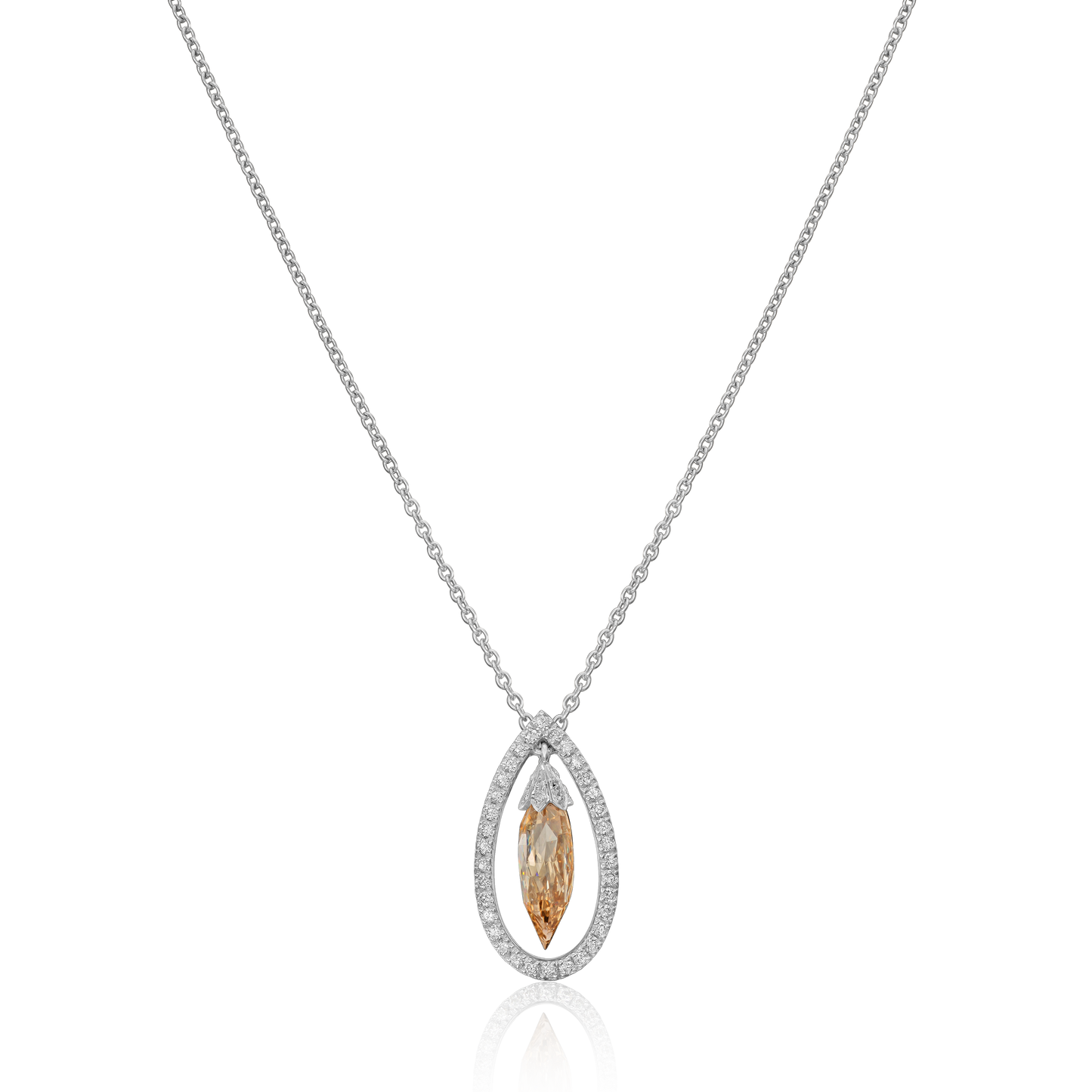 1.87cts Champagne Diamond Briolette Pendant