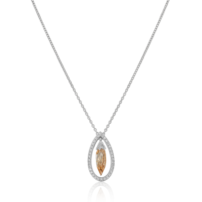 1.87cts Champagne Diamond Briolette Pendant