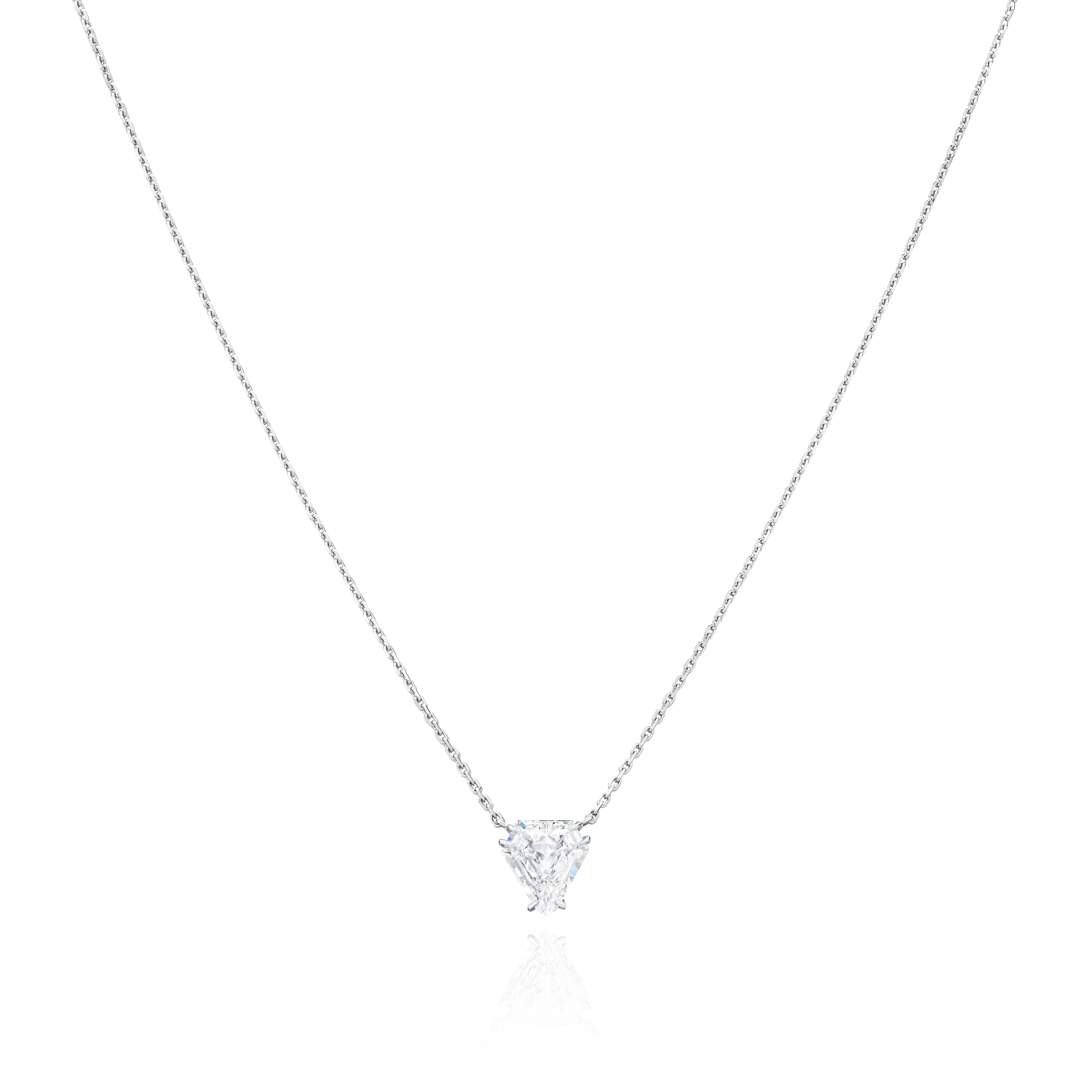1.72cts Shield-Cut Diamond Platinum Pendant