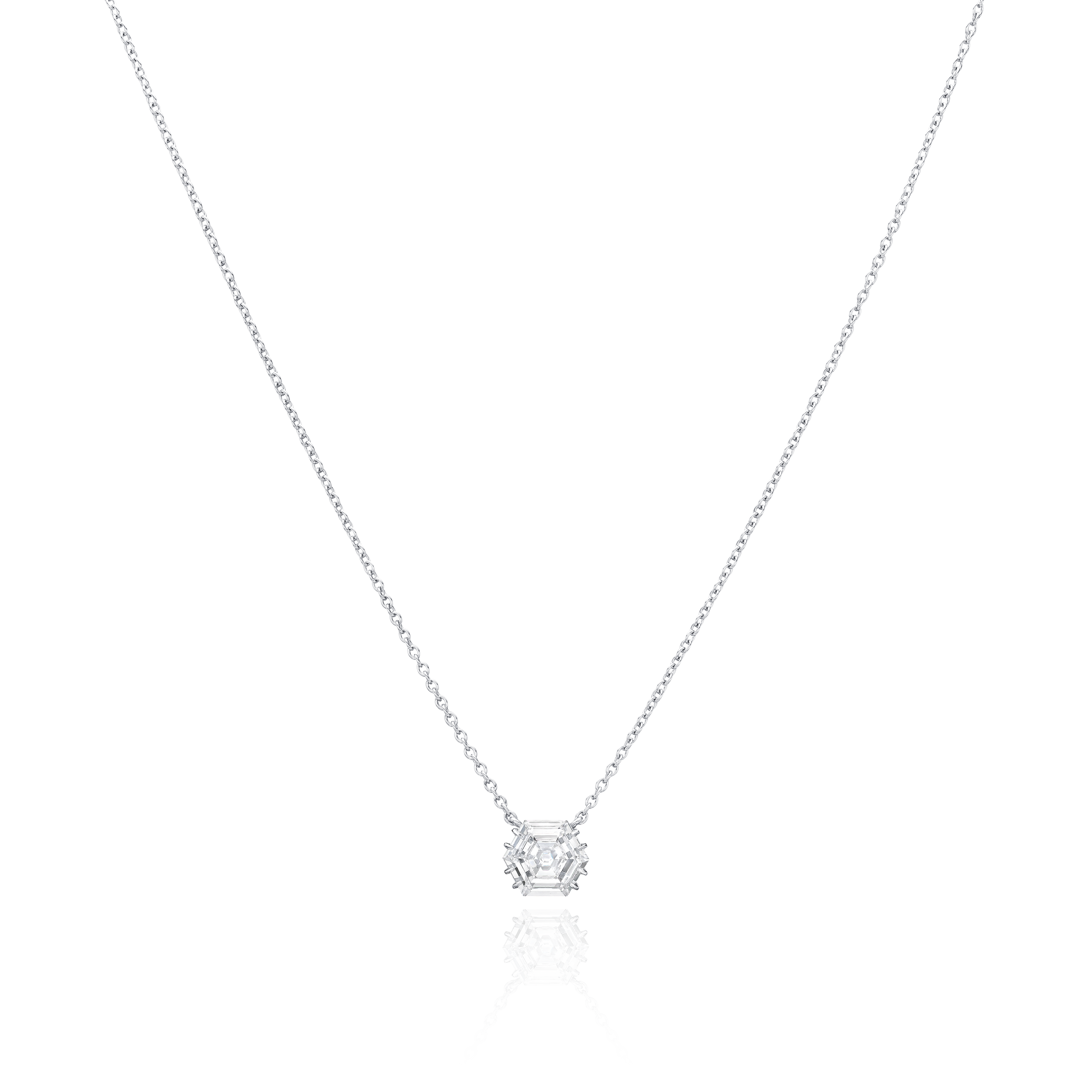 1.65cts Hexagonal Step Cut Diamond Platinum Pendant