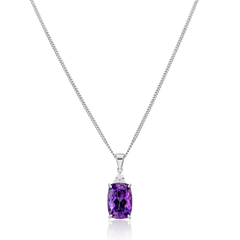 5.90cts Cushion Amethyst and Diamond Pendant
