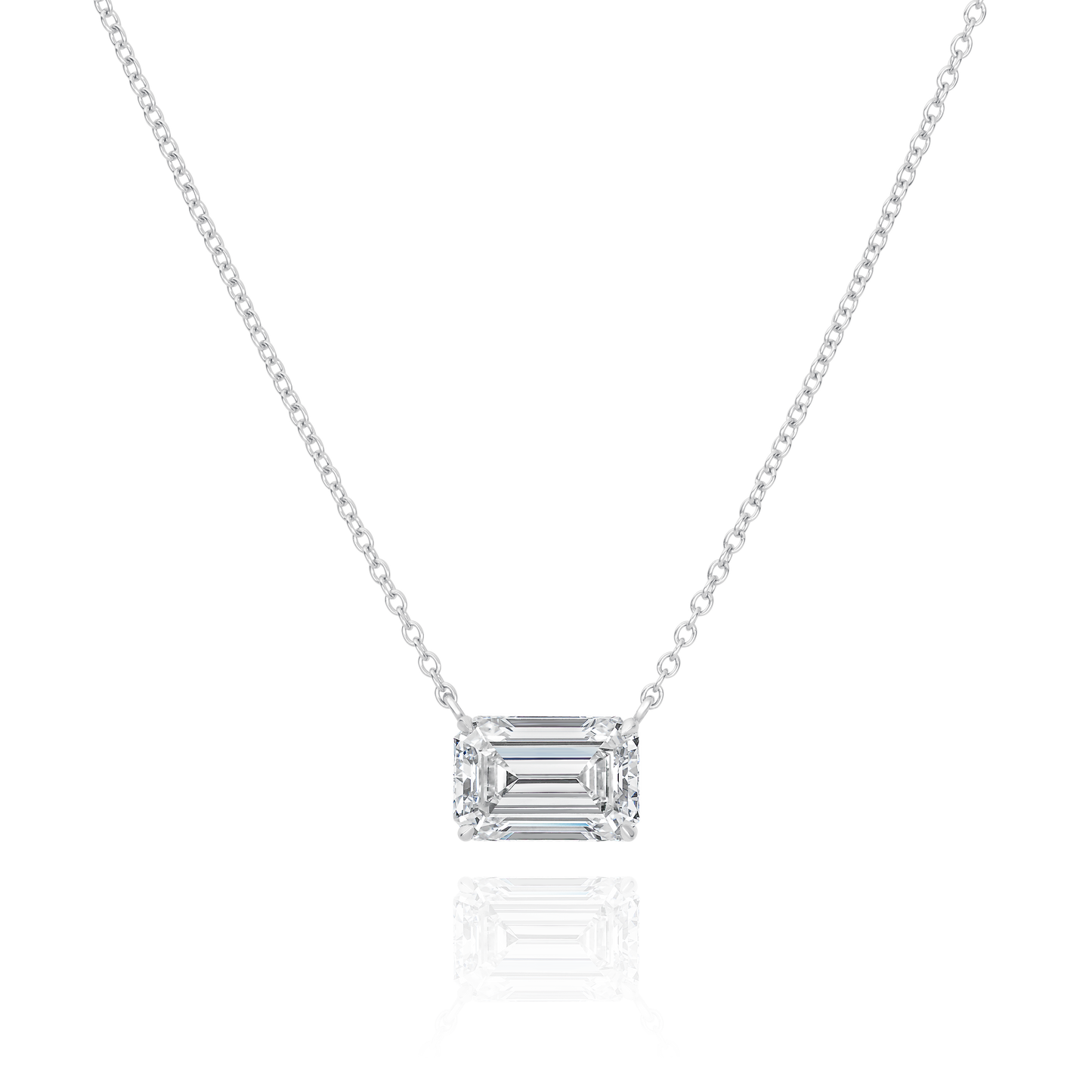 D Colour Emerald Cut Diamond Pendant