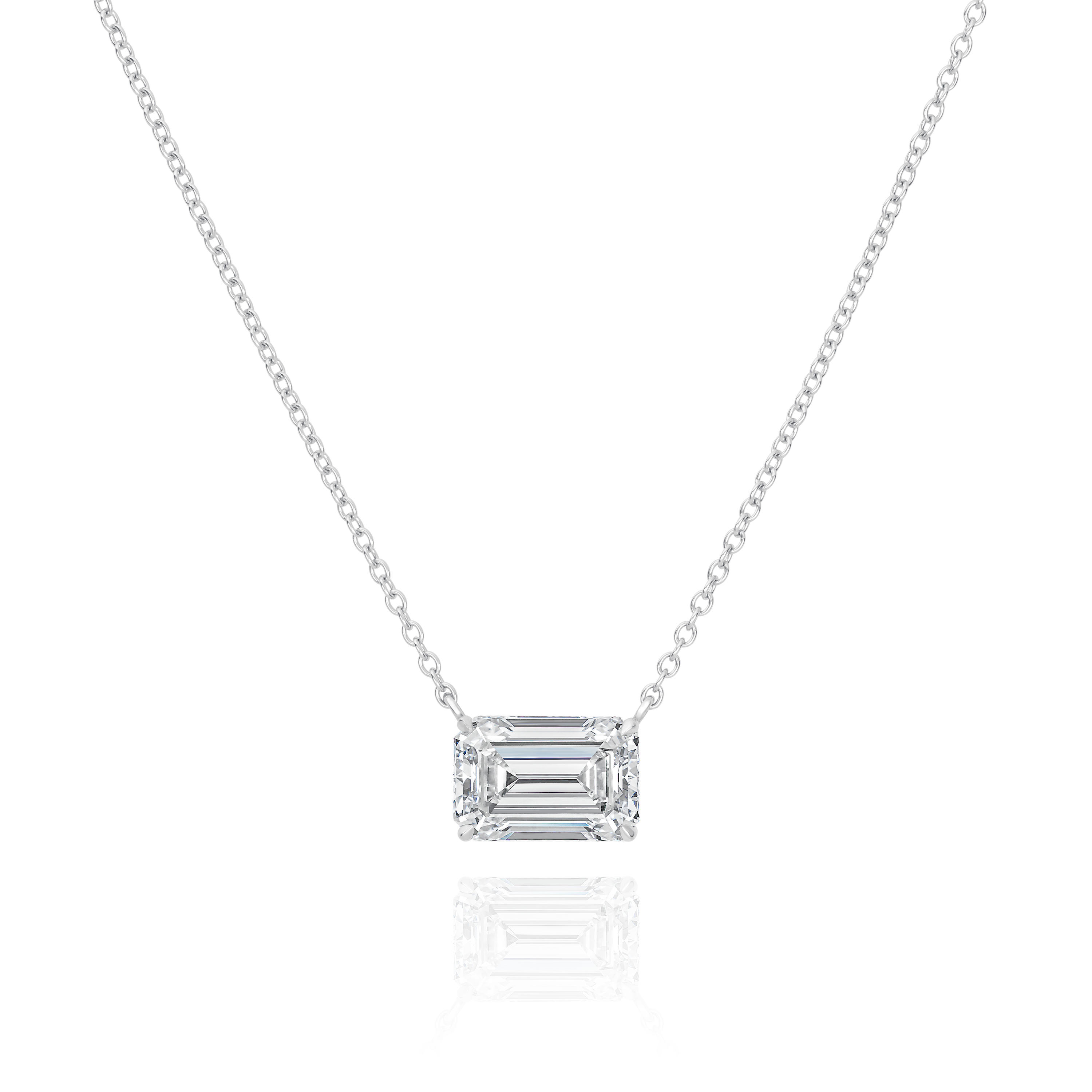 D Colour Emerald Cut Diamond Pendant