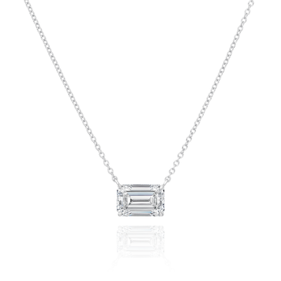 D Colour Emerald Cut Diamond Pendant